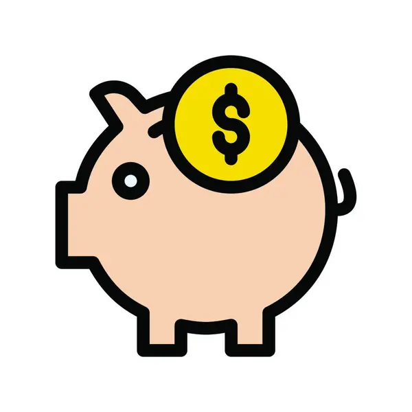 Piggybank Icon Vector Illustration — Archivo Imágenes Vectoriales