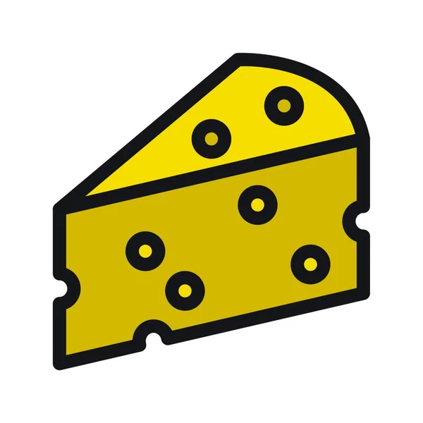 チーズアイコンウェブシンプルなイラスト — ストックベクタ