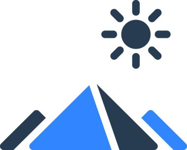 peyzaj ikonu vektör illüstrasyonu