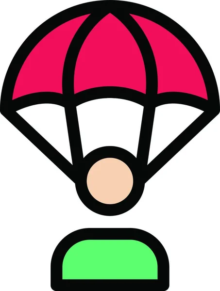 Paracaídas Icono Web Vector Ilustración — Vector de stock