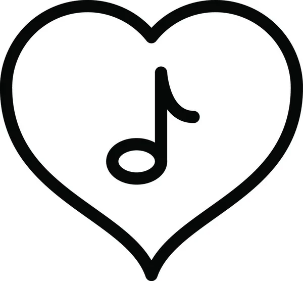 Amor Música Ilustración Vectorial Simple — Vector de stock