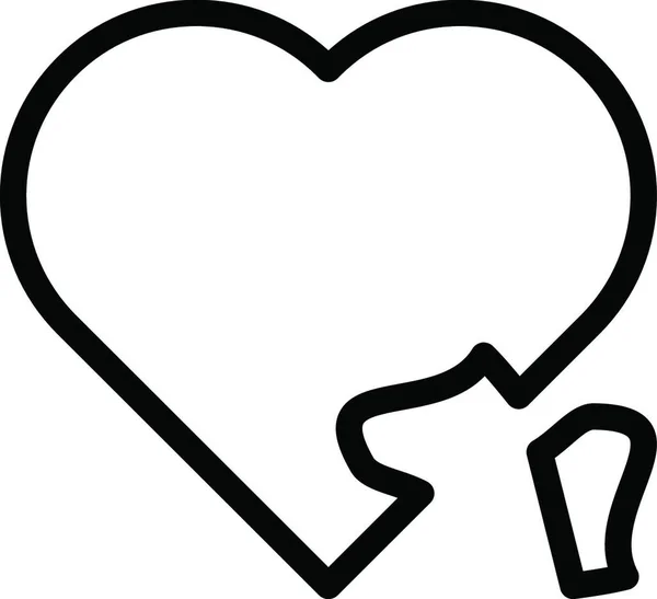 Ραγισμένη Καρδιά Απλή Διανυσματική Απεικόνιση — Διανυσματικό Αρχείο