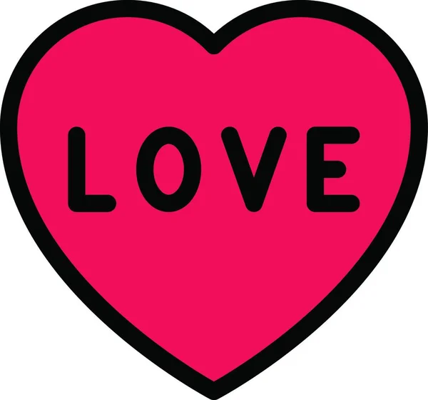 Aşk Sembolü Sevgililer Günü Kartı Şablonu Kalp Çizimi — Stok Vektör