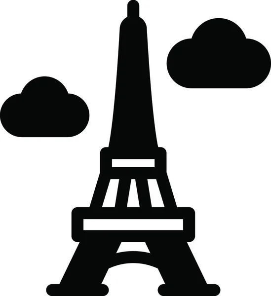 Eiffel Flaches Symbol Vektorillustration — Stockvektor