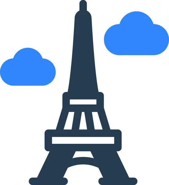 Eiffel Ícone Plano Ilustração Vetorial — Vetor de Stock