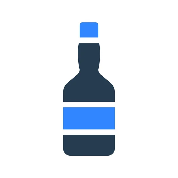 Şarap Düz Simge Vektör Illüstrasyon — Stok Vektör