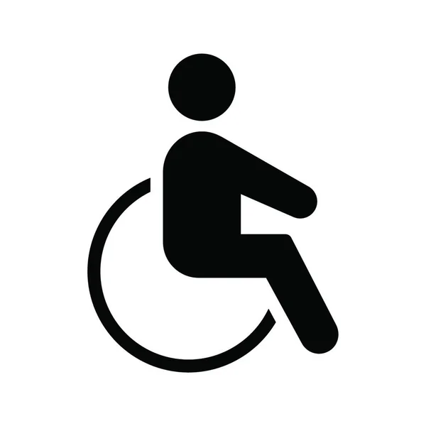 Disabili Icona Piatta Illustrazione Vettoriale — Vettoriale Stock