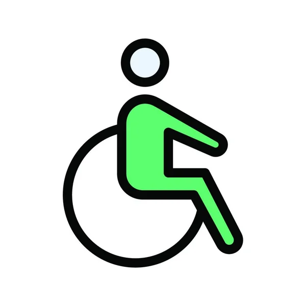 Disabled Επίπεδη Εικονίδιο Διανυσματική Απεικόνιση — Διανυσματικό Αρχείο