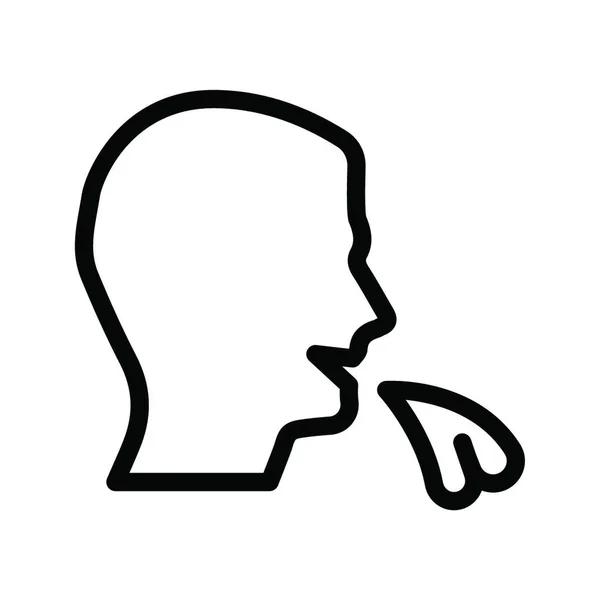 Cough Flat Icon Vector Illustration — Stock Vector