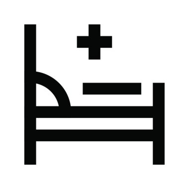 Hastane yatağı web simgesi vektör illüstrasyonu
