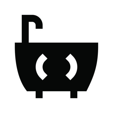 küvet ağ ikonu vektör illüstrasyonu 