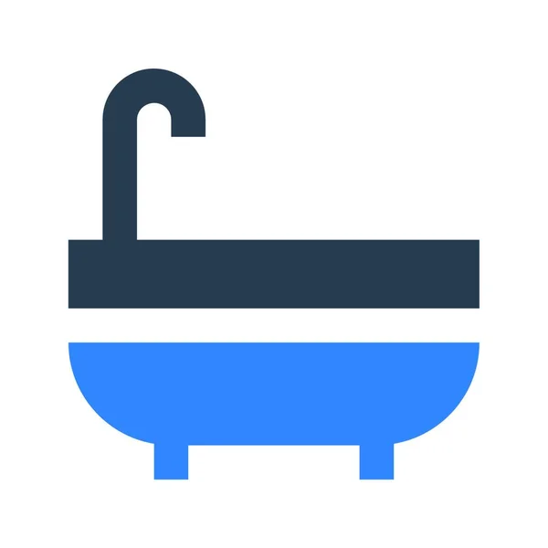 Bathtub Web Icon Vector Illustration — Stock Vector