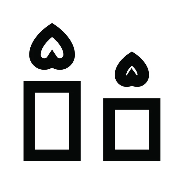 Heart Candles Icon Vector Illustration — ストックベクタ