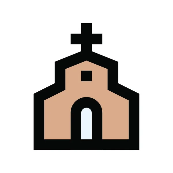 Katholische Kirche Web Ikone Vektor Illustration — Stockvektor