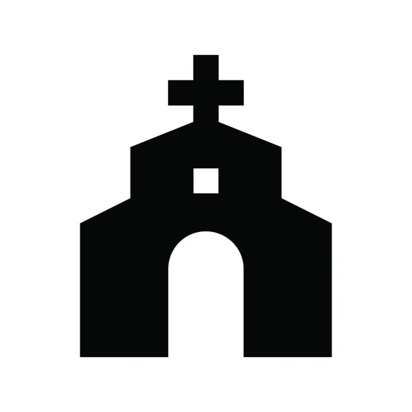 Chiesa Cattolica Icona Web Vettoriale Illustrazione — Vettoriale Stock