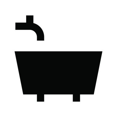 küvet ağ ikonu vektör illüstrasyonu 