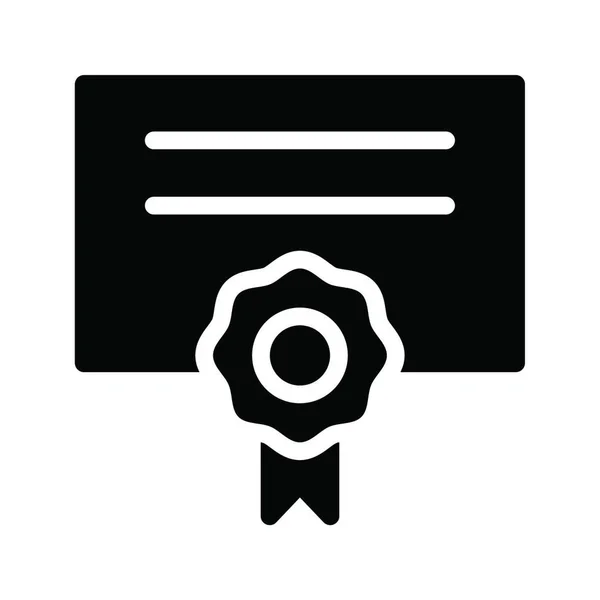 Certificado Icono Web Vector Ilustración — Archivo Imágenes Vectoriales