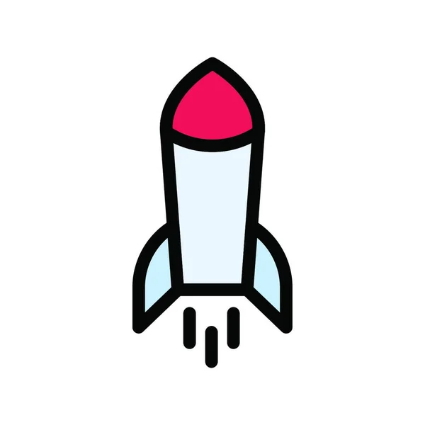 Raketa Web Jednoduchá Ikona Ilustrace — Stockový vektor
