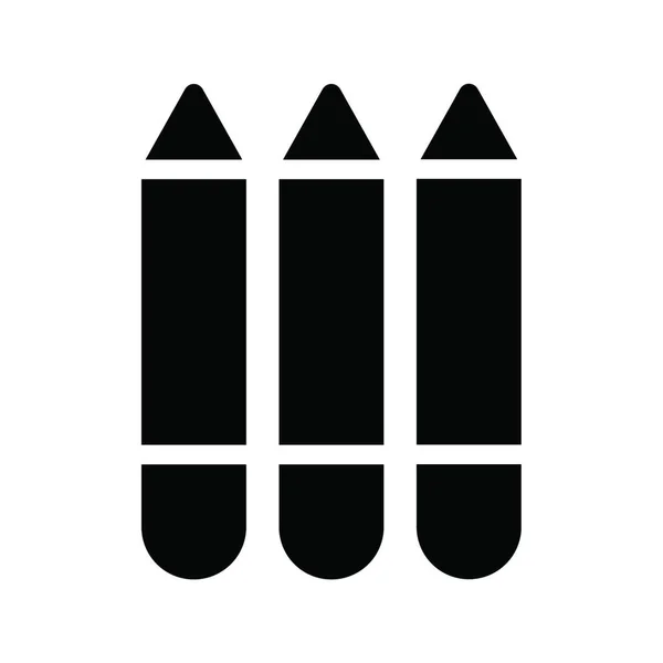Crayons Icône Vecteur Illustration — Image vectorielle
