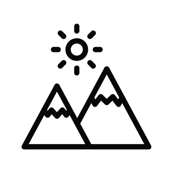 Mountains Icon Vector Illustration — Stock Vector