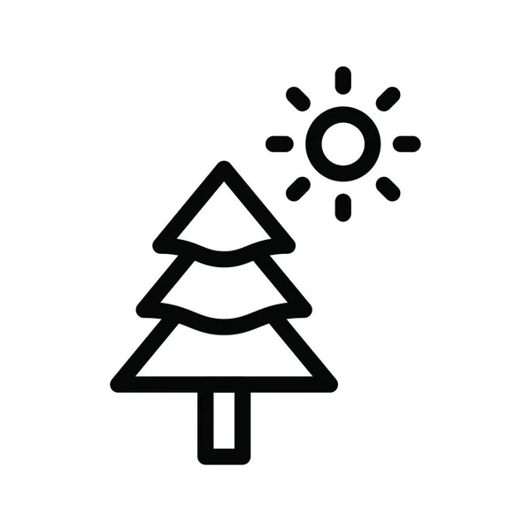 Árvore Com Sol Ilustração Vetorial Simples —  Vetores de Stock