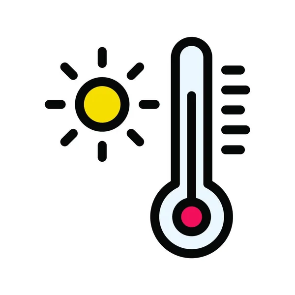 Thermometer Web Icoon Vector Illustratie — Stockvector