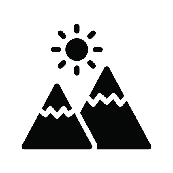 Montagne Icône Vectoriel Illustration — Image vectorielle