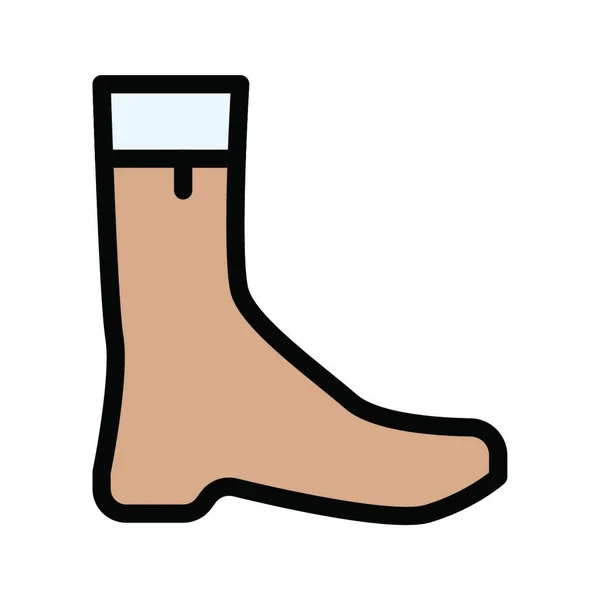 Largo Zapato Icono Vector Ilustración — Vector de stock