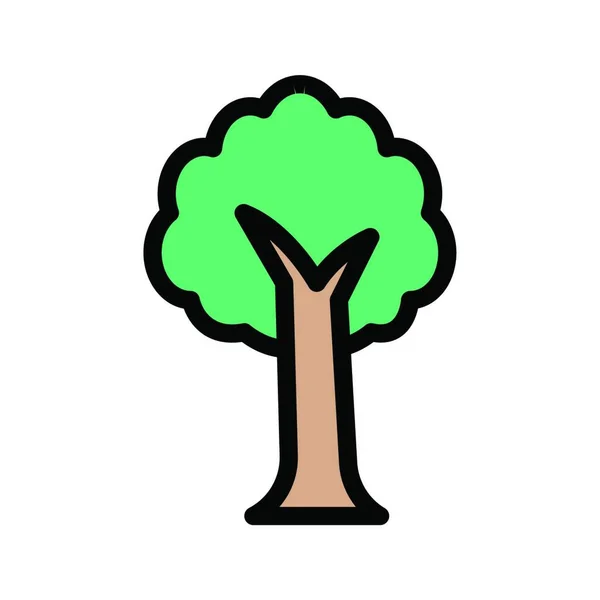 Паркове Дерево Проста Векторна Ілюстрація — стоковий вектор