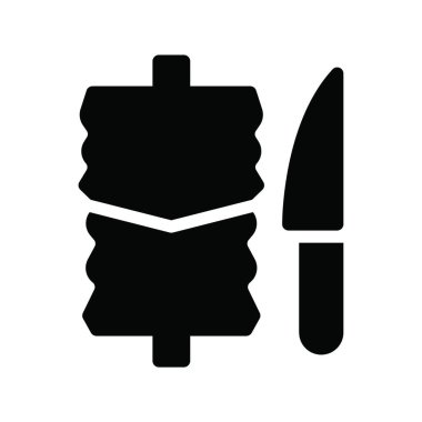 Barbekü simgesi, vektör illüstrasyonu 