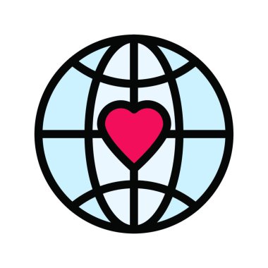 küresel simge vektör çizim 