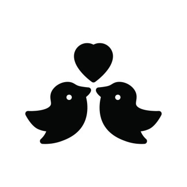 Kuşlar ikon vektör illüstrasyonunu severler 