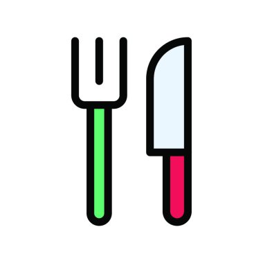 bıçak ve halk simgesi vektör illüstrasyonu