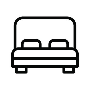 yatak ikonu vektör illüstrasyonu 