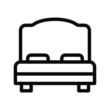 yatak ikonu vektör illüstrasyonu 