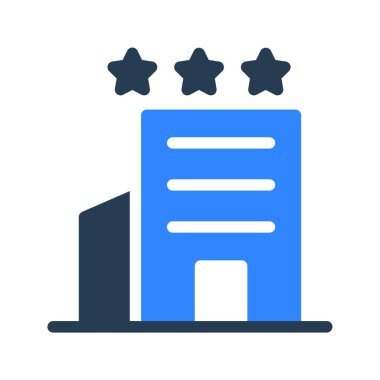 Üç yıldızlı otel ikonu vektör illüstrasyonu