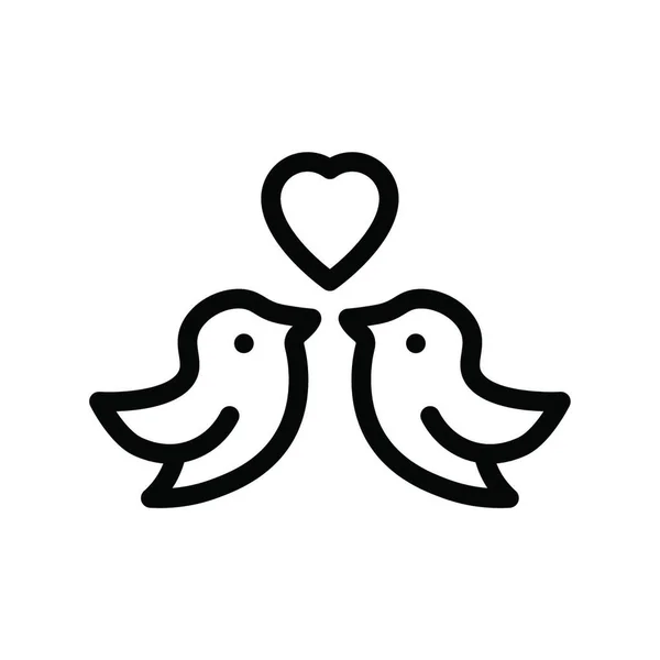 Vögel Lieben Symbolvektorillustration — Stockvektor