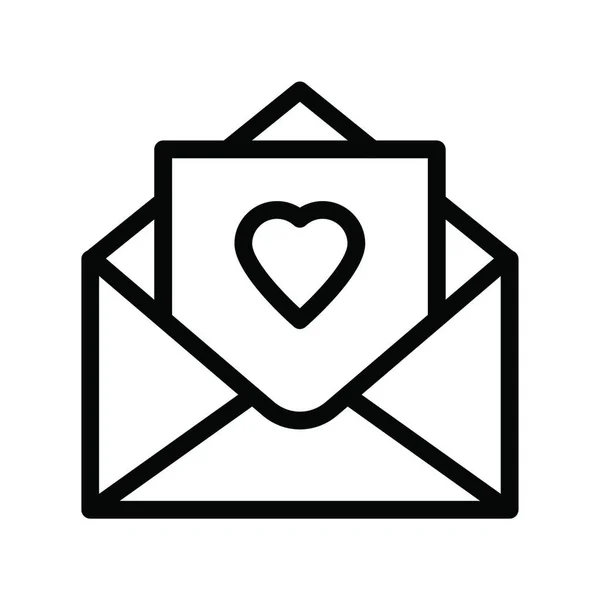 Carta Amor Ilustração Vetorial Simples — Vetor de Stock
