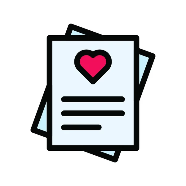 Carta Amor Ilustração Vetorial Simples — Vetor de Stock