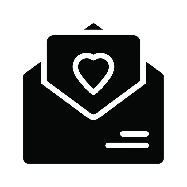 Carta Amor Ilustración Del Vector Icono Web — Archivo Imágenes Vectoriales