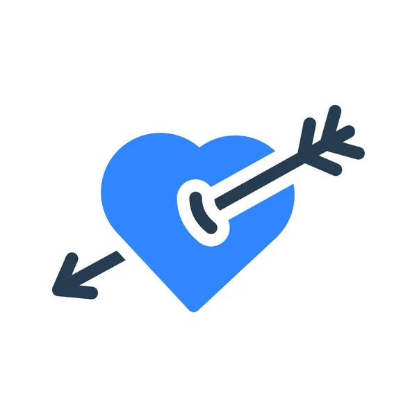 Heart Arrow Icon Vector Illustration — Vettoriale Stock