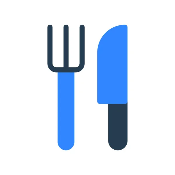 叉子和刀 简单的矢量图解 — 图库矢量图片