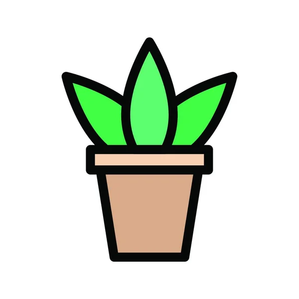 Potplant Eenvoudige Vectorillustratie — Stockvector