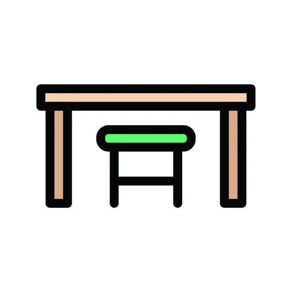 Ilustrace Vektoru Tabulky Židle — Stockový vektor