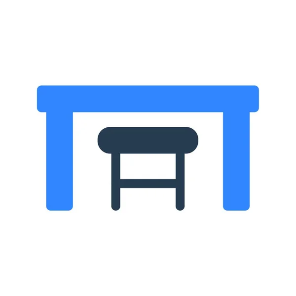 Schreibtisch Mit Sitz Einfache Vektorabbildung — Stockvektor