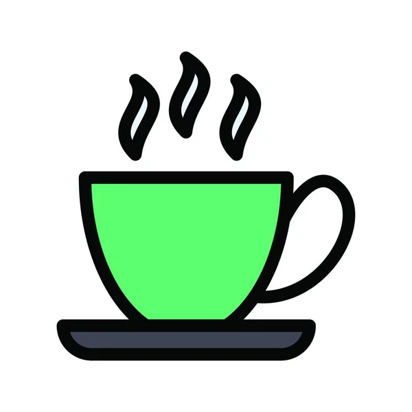 コーヒーカップのアイコンやウェブ上のシンプルなイラスト — ストックベクタ