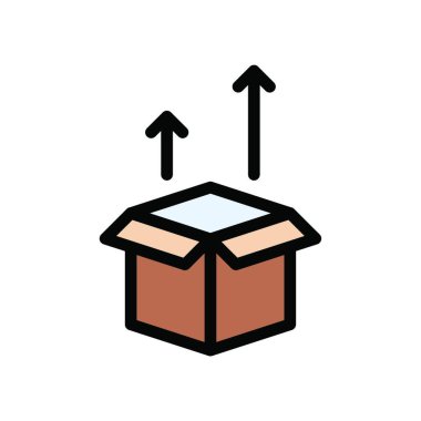 Box icon, unpacking sign, vector illustration