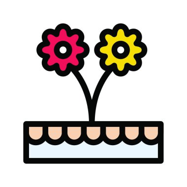 çiçekler, basit vektör illüstrasyonu