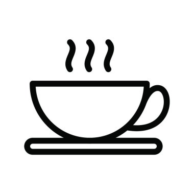 Bardakta sıcak içecek, basit bir illüstrasyon.