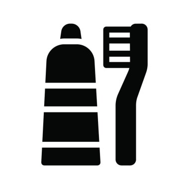 Diş fırçası simgesi, vektör şablonu 